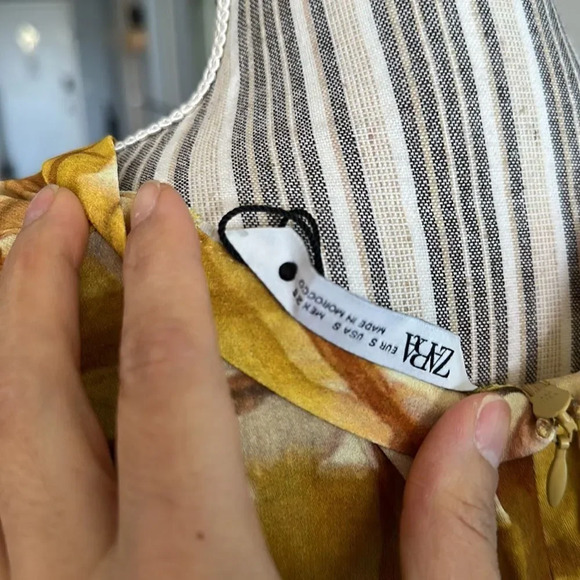 ZARA | Mustard | PRINTED MIDI DRESS - Picture 15 of 15